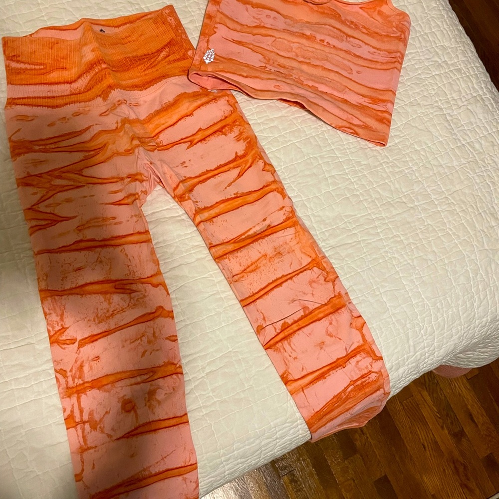 Free People tie-dye workout set